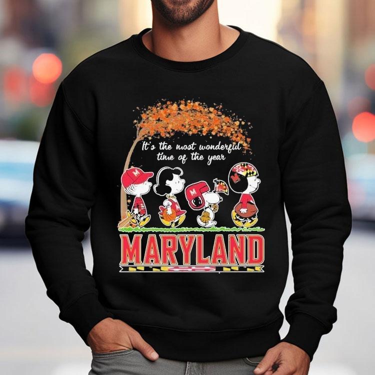 Snoopy The Peanuts Maryland Terrapins It's The Most Wonderful Time Of The Year Shirt