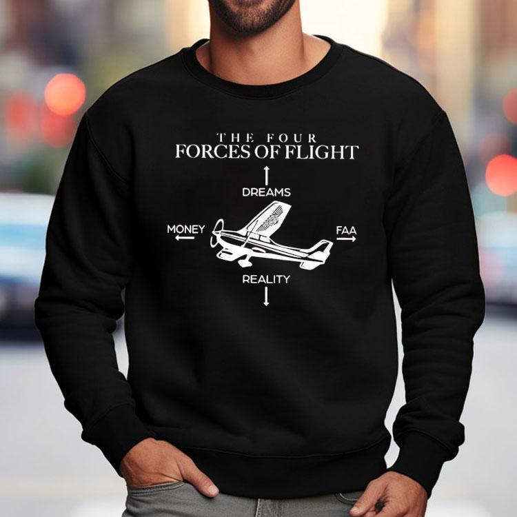 The Four Forces Of Flight Dreams Money Faa Reality Shirt