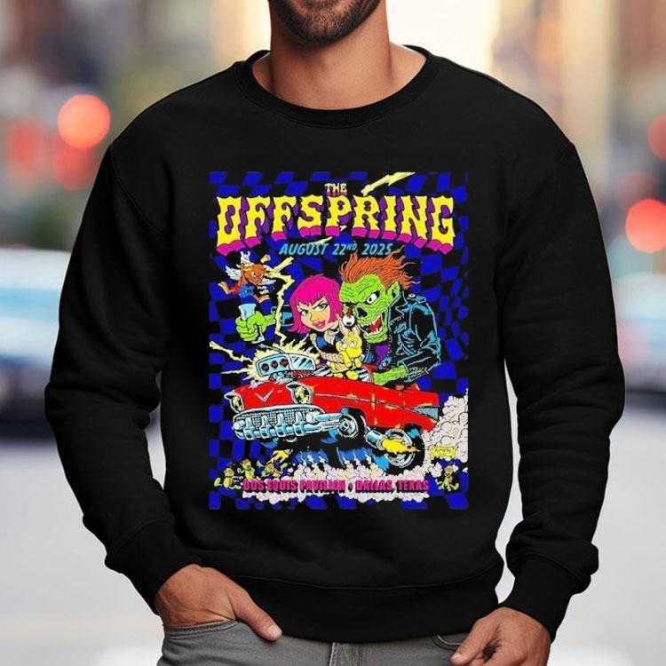 The Offspring Concert Dos Equis Pavilion, Dallas, Texas Tour Aug 22, 2025 Tour Shirt